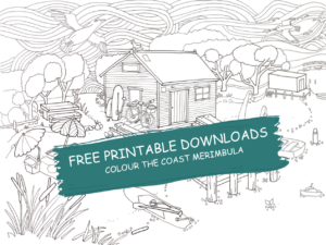 Free colouring in, merimbula kid activities, colouring in on the coast