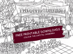 Free printable colouring, colouring canberra, canberra kid activities, canberra rainy day