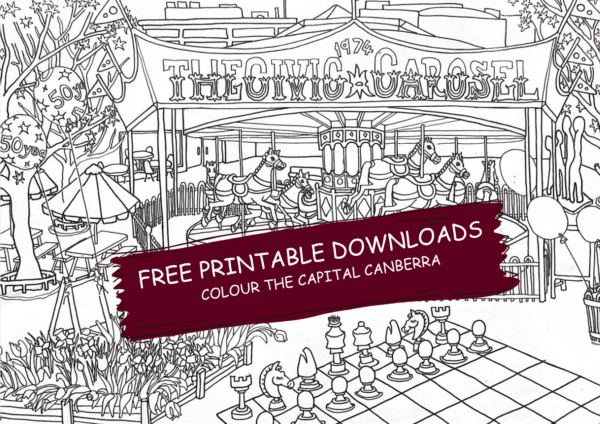 Free printable colouring, colouring canberra, canberra kid activities, canberra rainy day